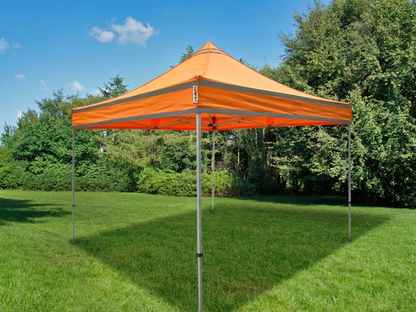 Orange pop-up gazebo with steel frame for outdoor events - product detail