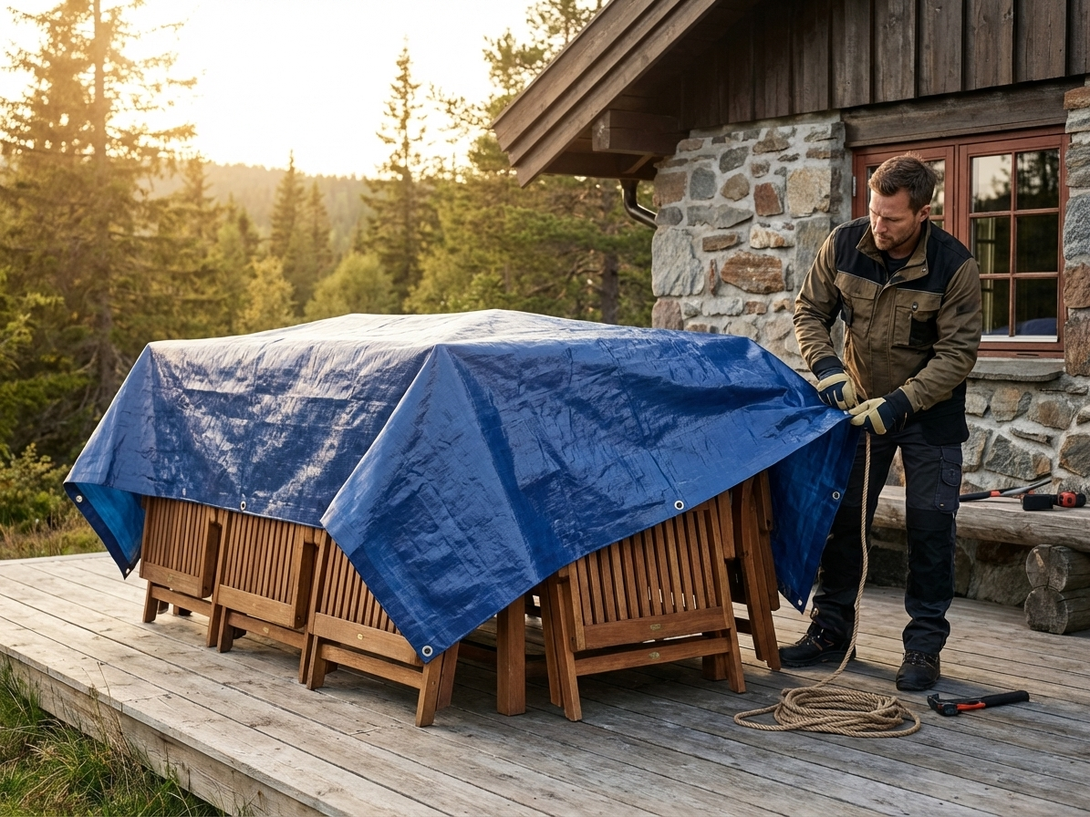 Blue tarpaulin 6x10 m waterproof PE cover - view 3