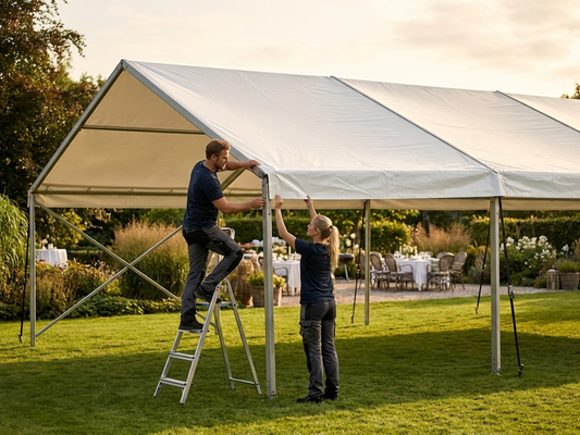 White PVC roof cover for outdoor tents, 4m x 8m