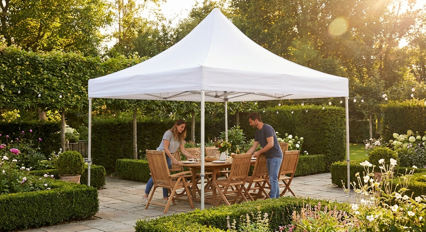 White gazebo roof cover 4x6m polyester with PVC for outdoor use