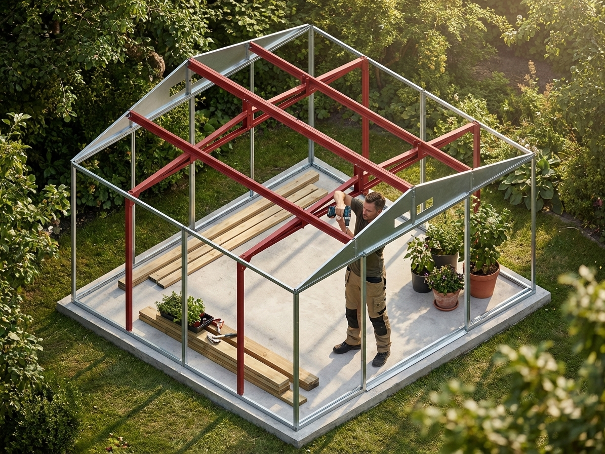 Steel reinforcement rafters for ProShed®, silver colour