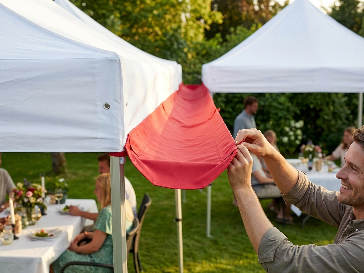 Rain Gutter in red, 3 metres, for FleXtents setup - view 3