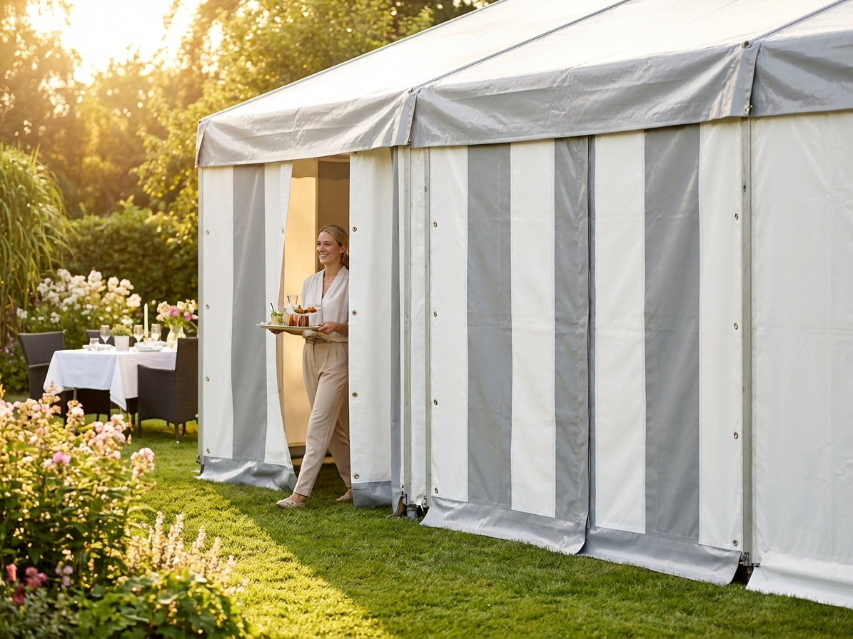 Endwall PLUS in white and grey made from polyethylene tarpaulin - product detail