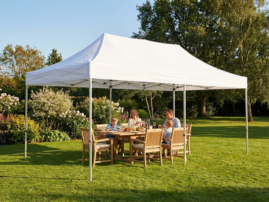 White pop up gazebo with aluminium frame for outdoor events