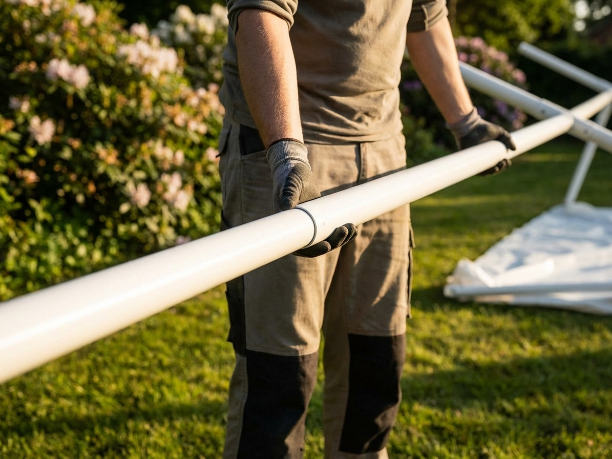 Horizontal pipe 1385 mm made of galvanised steel in silver - view 3