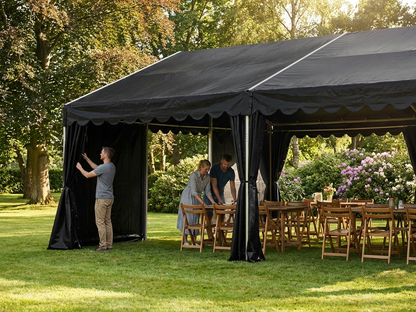 Black PVC Marquee Roof Cover 6x12m, ideal for outdoor events - view 3