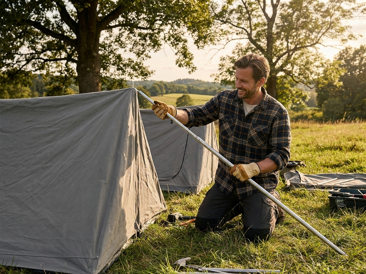 Connection Pipe for Storage Tent in Silver Galvanised Steel - product detail