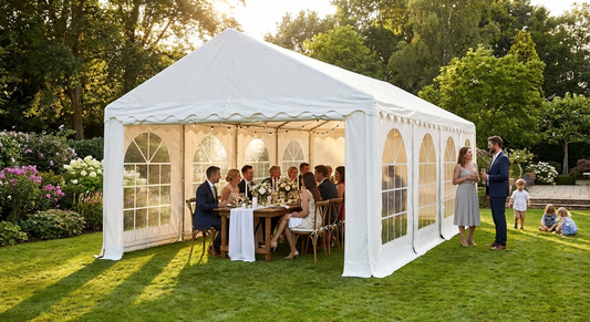 White PVC Marquee 4x8m with Galvanised Steel Frame for Outdoor Events - product detail
