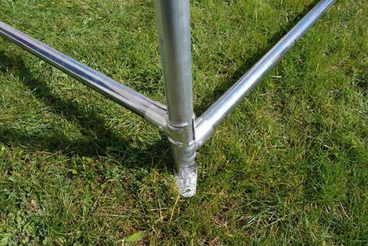 Galvanised steel frame for 5x8m marquee, suitable for outdoor events