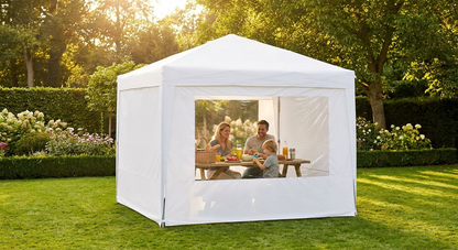Pop Up Gazebo 3x3 m White with Aluminium Frame for Outdoor Use - product detail