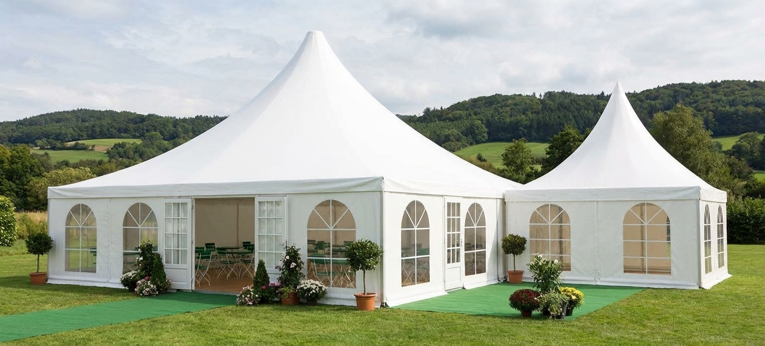 White Pagoda Tent 10x10m for outdoor event use