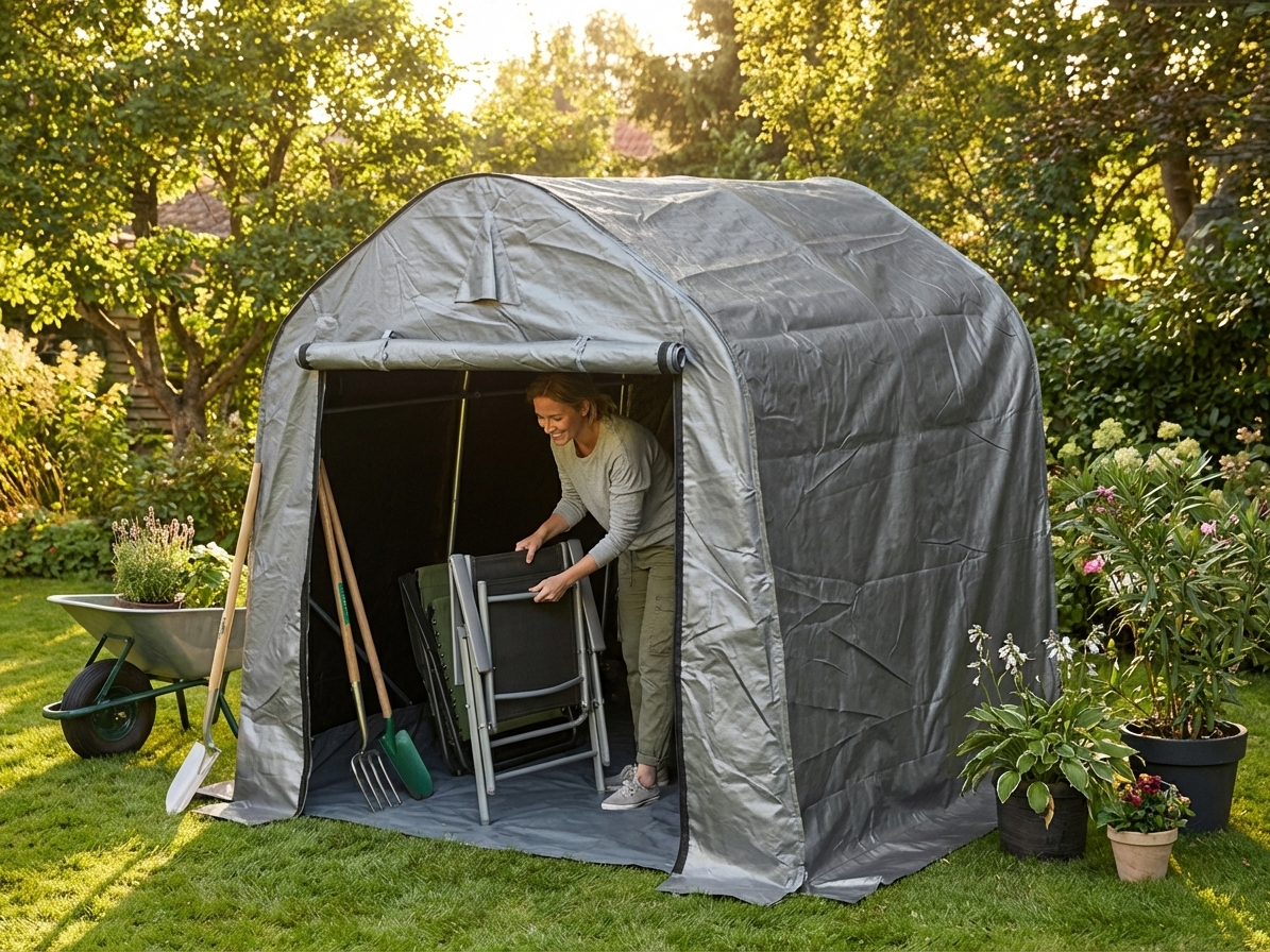 Grey storage tent 2x2x2 m for outdoor use - view 3