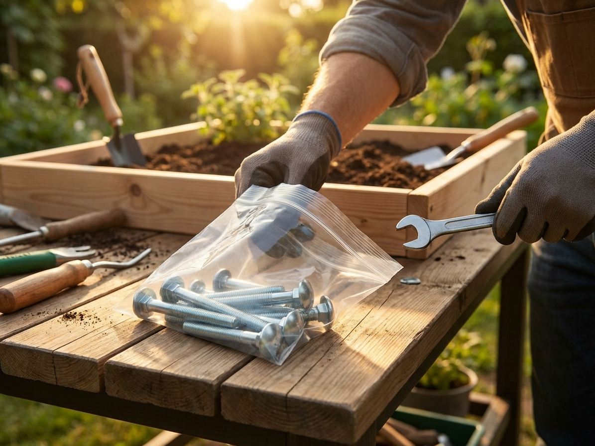 Steel bag with 2 1/2 inch bolts, ideal for industrial use