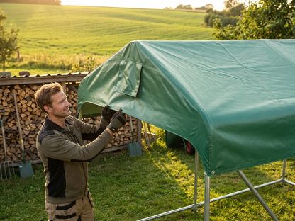 Green PVC Roof Cover for 2.4x6m Storage Tent - product detail