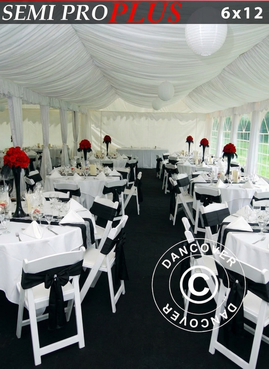 White marquee lining and leg curtain pack for 6x12m tent