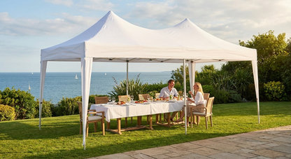 White pop-up gazebo 4x8m with aluminium frame for outdoor events - product detail