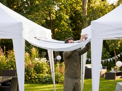 White 6m Raingutter for FleXtents, waterproof polyester with PVC - view 3