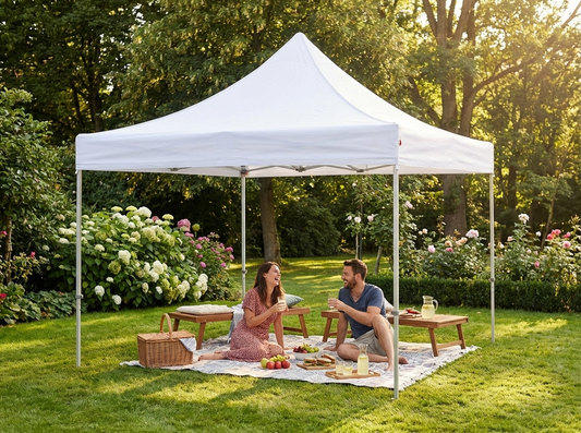 White pop up gazebo 3x3m for outdoor events, flame retardant - product detail