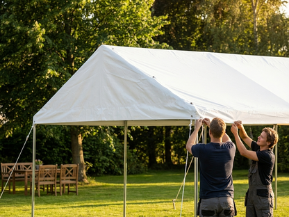 White PVC roof cover end section for outdoor tents - view 3