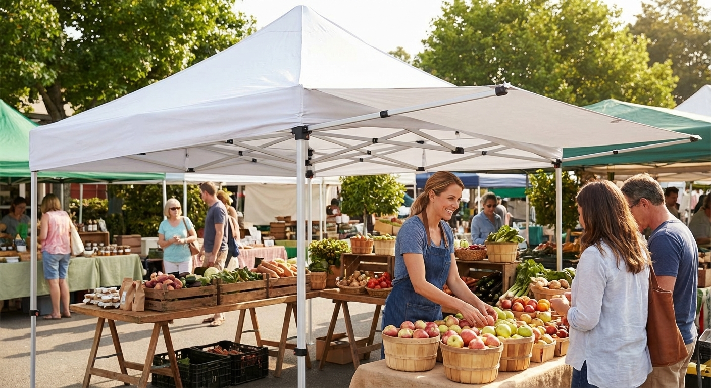 UV-resistant gazebo overhang in white, perfect for outdoor events - product detail