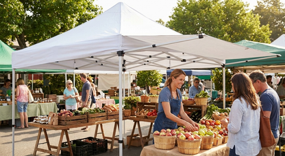 UV-resistant gazebo overhang in white, perfect for outdoor events - product detail