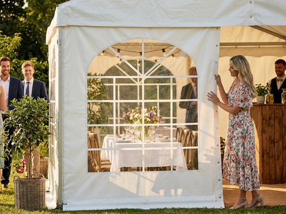 White marquee sidewall with window for outdoor events - view 3