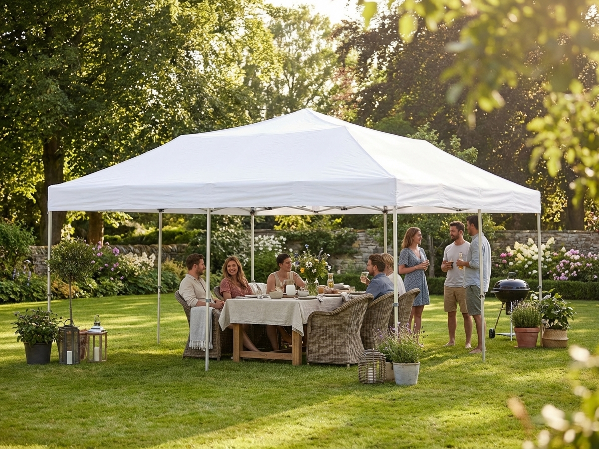 Pop up gazebo 6x6 m white with aluminium frame for outdoor events - product detail