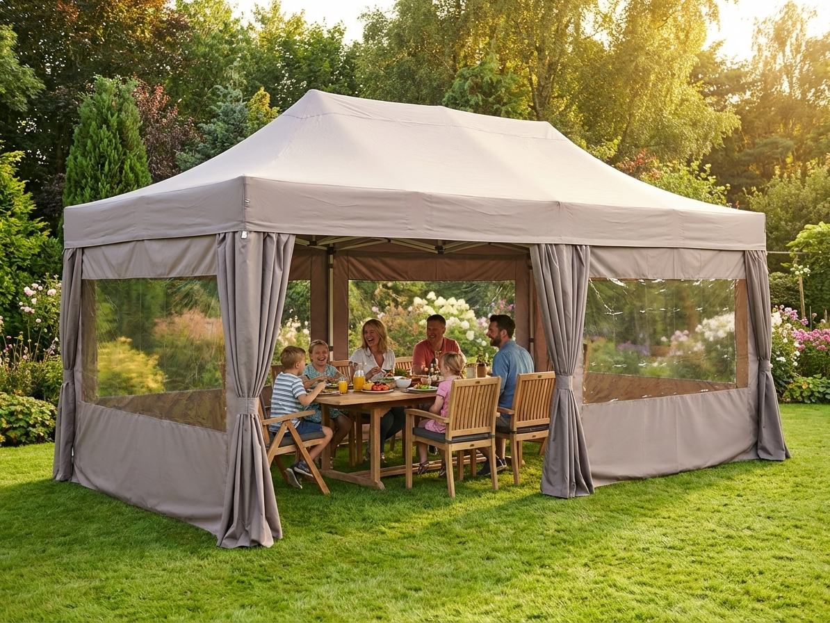 Pop Up Gazebo 4x8m Latte with Aluminium Frame for Outdoor Events