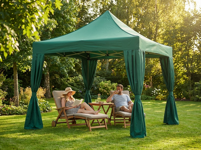 Pop Up Gazebo 3x3 m Green with Steel Frame - view 3