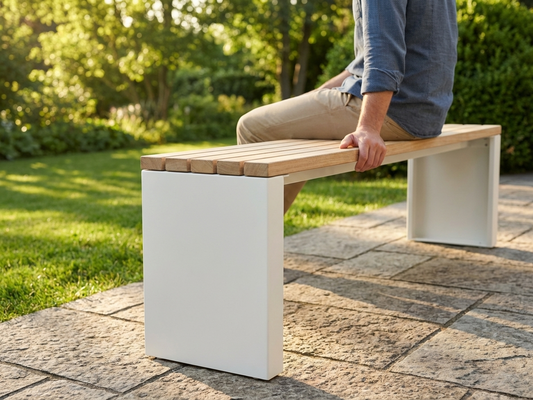 Grey steel table leg with powder coated finish