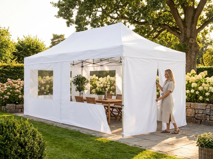 White gazebo sidewall kit 3x6m for outdoor use