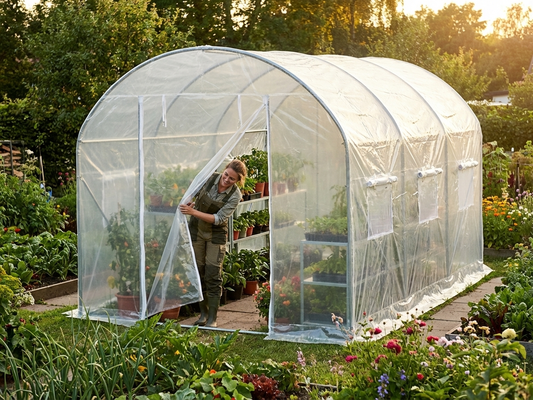 Polytunnel greenhouse cover in transparent 180 micron foil - product detail