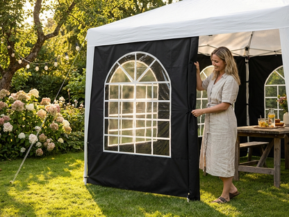 Black PVC sidewall with window for outdoor events - view 3