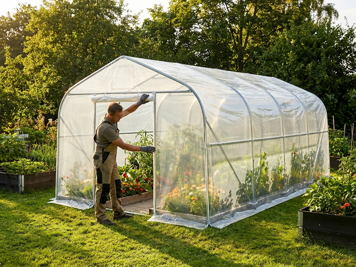 Transparent polytunnel greenhouse cover 3.6x8.4 m - view 3