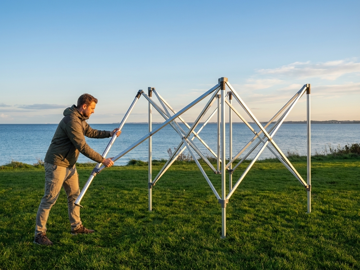 Aluminium gazebo frame, 3.5x3.5 m, silver finish - view 3