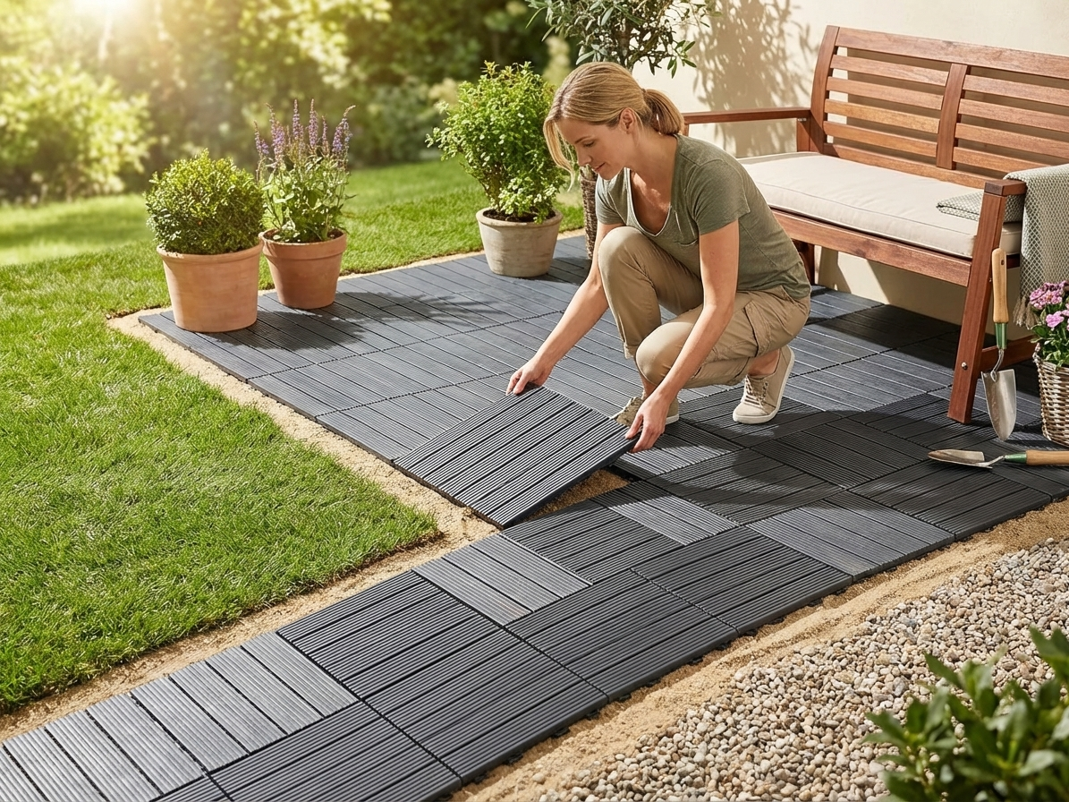 Anthracite Recycled PE Flooring for Indoor Use - view 3