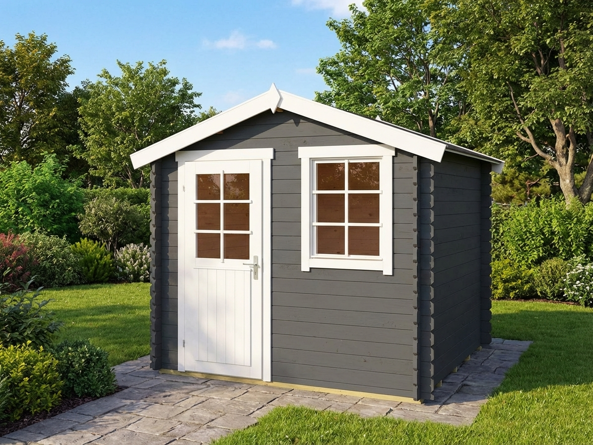 Wooden Garden Shed in Dark Grey with Nordic Spruce - product detail