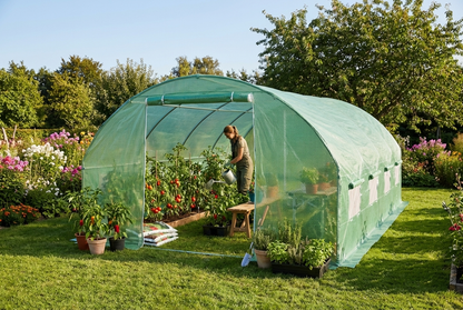 Green polytunnel greenhouse 4x8x2 m for domestic and commercial use - product detail