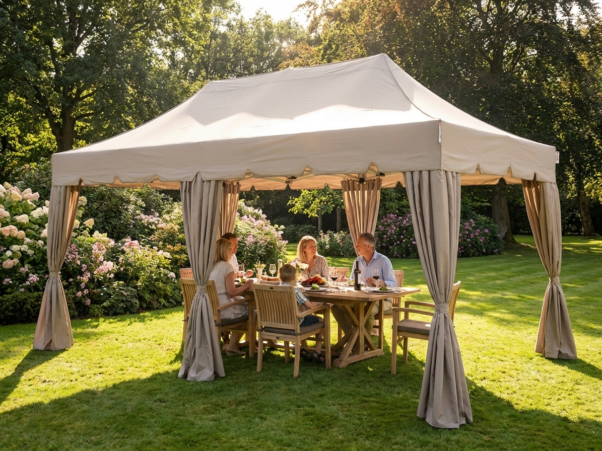 Pop Up Gazebo 3x6 m Latte with Steel Frame