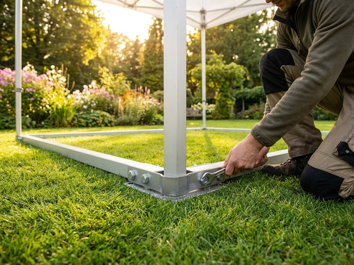 Steel ground bar for event tents, 3x3 m