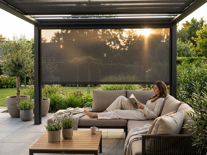 Dark grey pergola gazebo sidewall for outdoor use