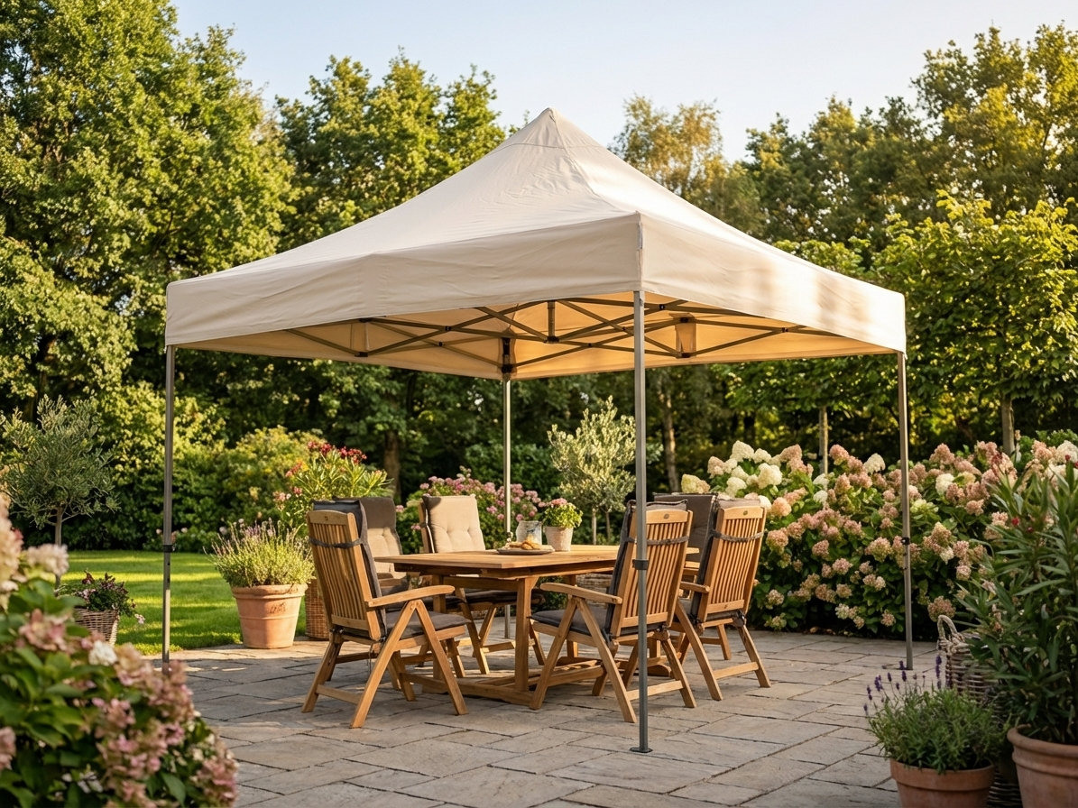 Latte-coloured 3x3 m gazebo with aluminium frame for outdoor use - product detail