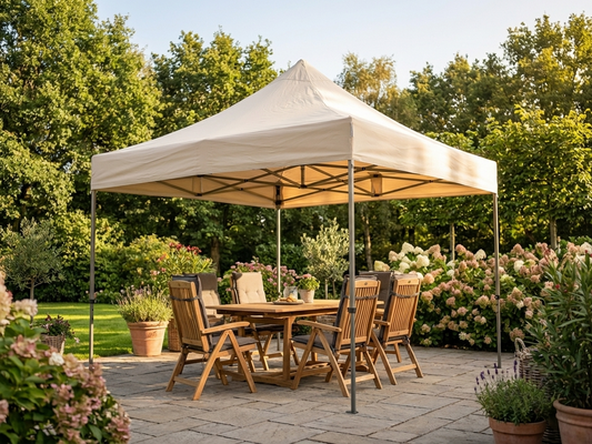 Latte-coloured 3x3 m gazebo with aluminium frame for outdoor use - product detail