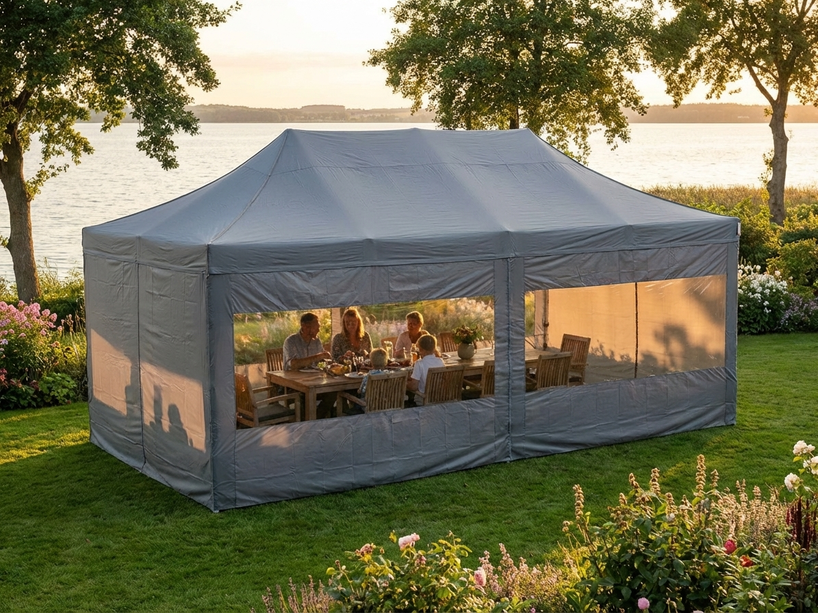 Pop up gazebo aluminium frame 4x8m grey for outdoor events - product detail
