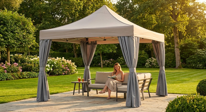 Pop up gazebo 4x4 m Latte with aluminium frame for outdoor use - view 3