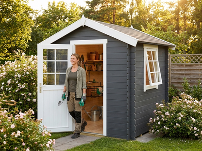 Wooden Shed in Dark Grey, Nordic Spruce Garden Storage