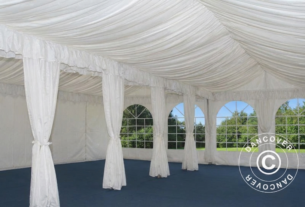 Marquee Lining and Leg Curtain Pack in White for 4x8 m Marquee