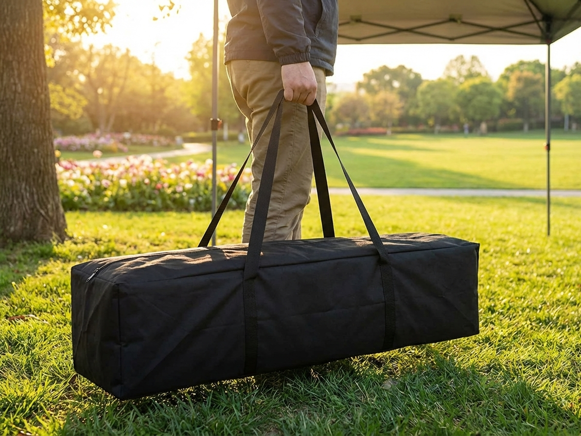 Black carry bag for outdoor events, 2x2 m size
