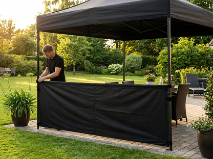 Black Sidewall for Gazebo 4m, PVC Backed Polyester - product detail