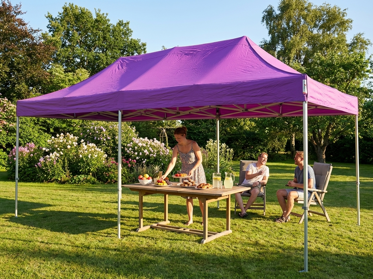 Pop up gazebo 3x6m purple steel frame for outdoor events